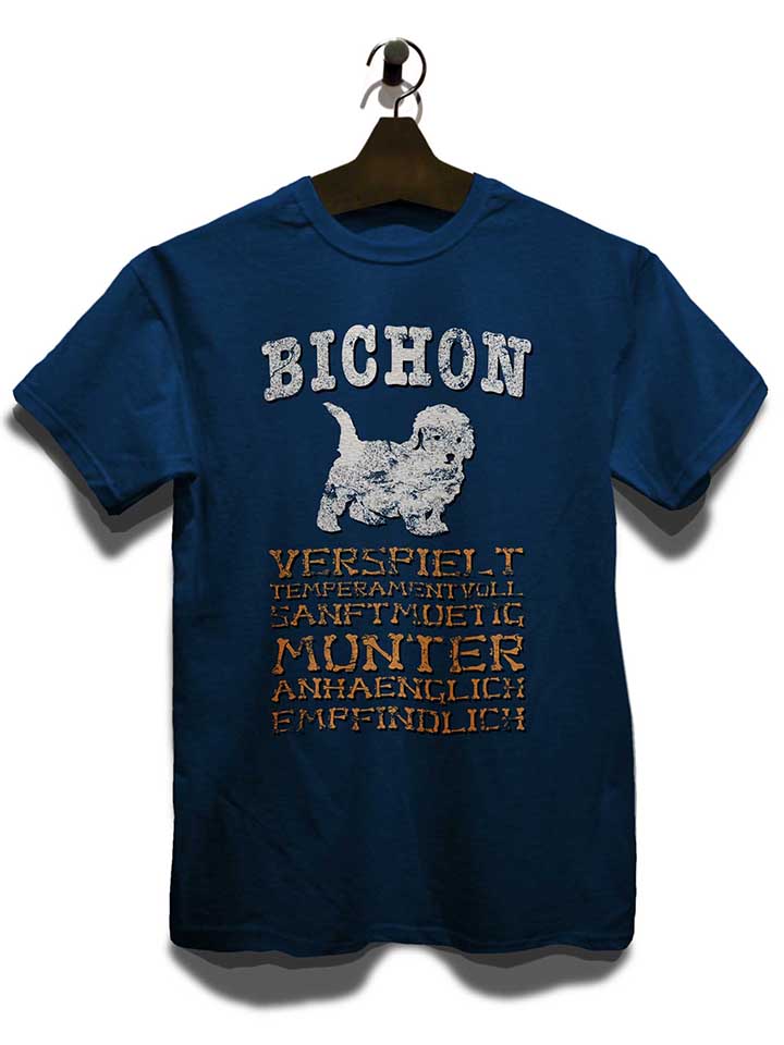 hund-bichon-t-shirt dunkelblau 3