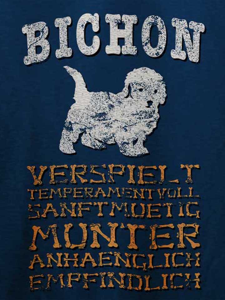 hund-bichon-t-shirt dunkelblau 4
