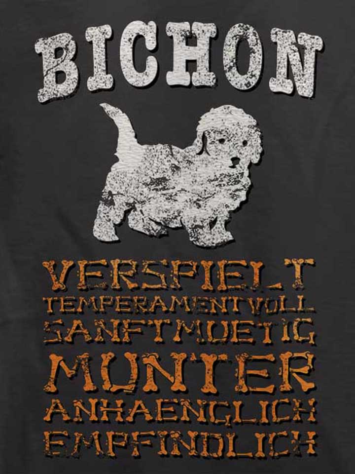 hund-bichon-t-shirt dunkelgrau 4