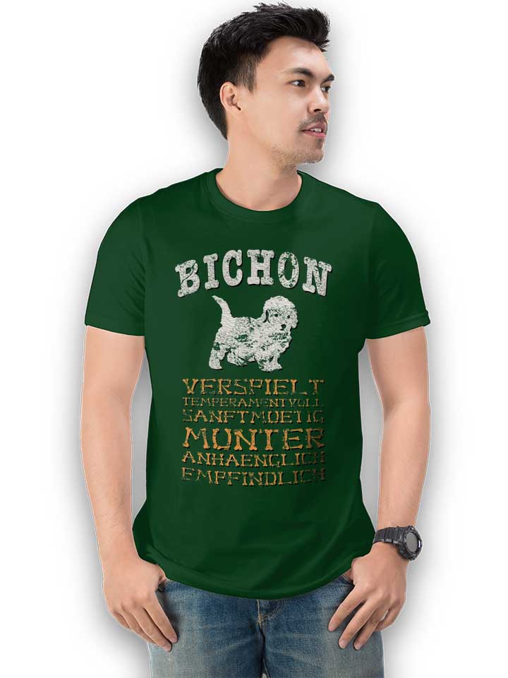hund-bichon-t-shirt dunkelgruen 2