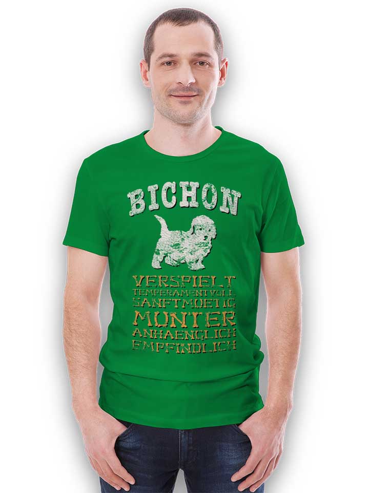 hund-bichon-t-shirt gruen 2