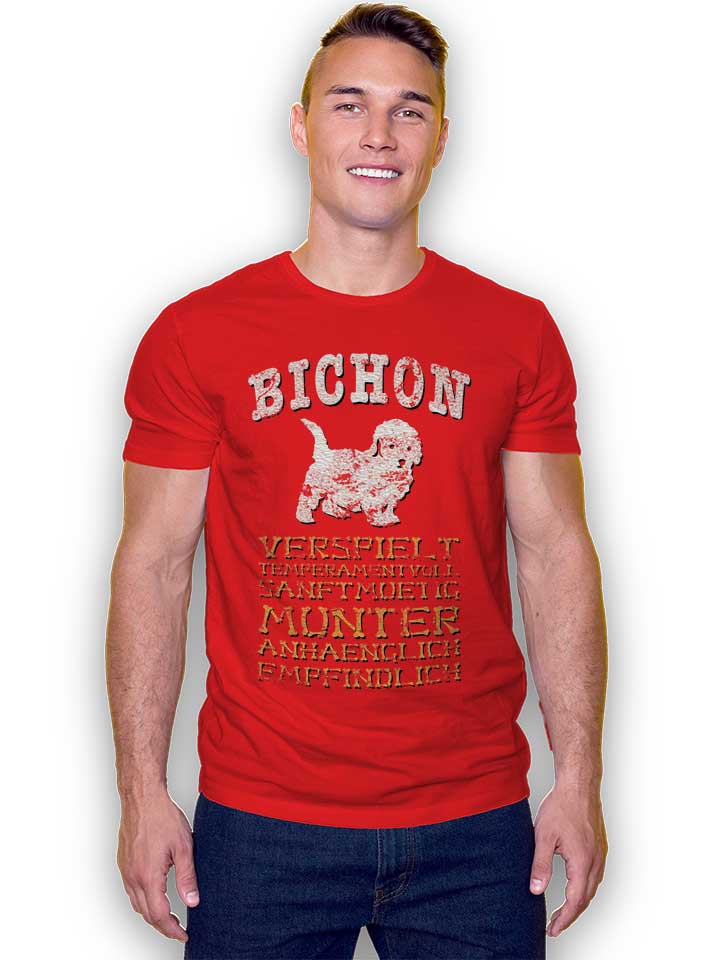 hund-bichon-t-shirt rot 2