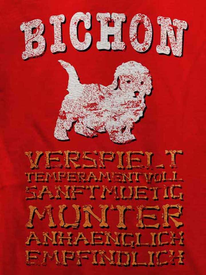 hund-bichon-t-shirt rot 4