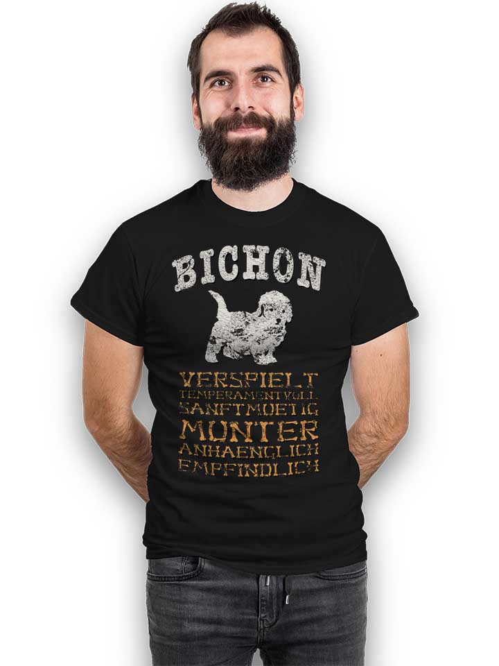 hund-bichon-t-shirt schwarz 2