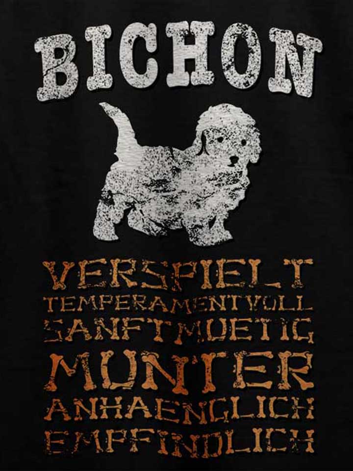 hund-bichon-t-shirt schwarz 4