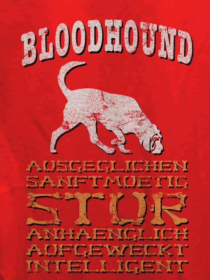 hund-bloodhound-damen-t-shirt rot 4