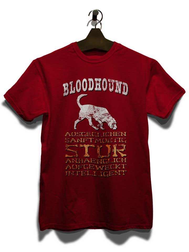 hund-bloodhound-t-shirt bordeaux 3