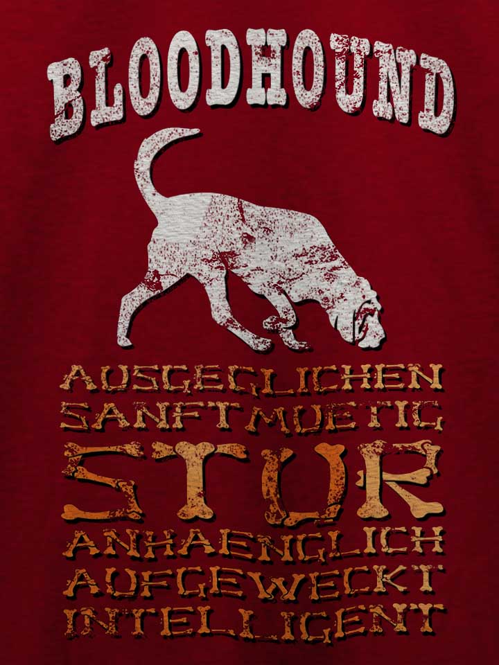 hund-bloodhound-t-shirt bordeaux 4