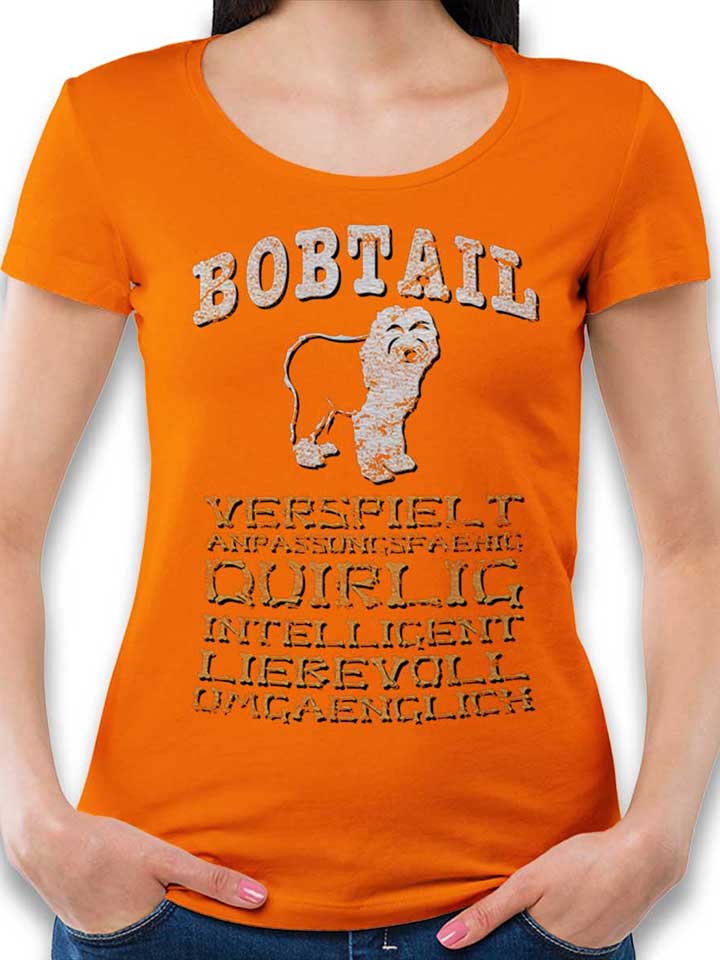 hund-bobtail-damen-t-shirt orange 1