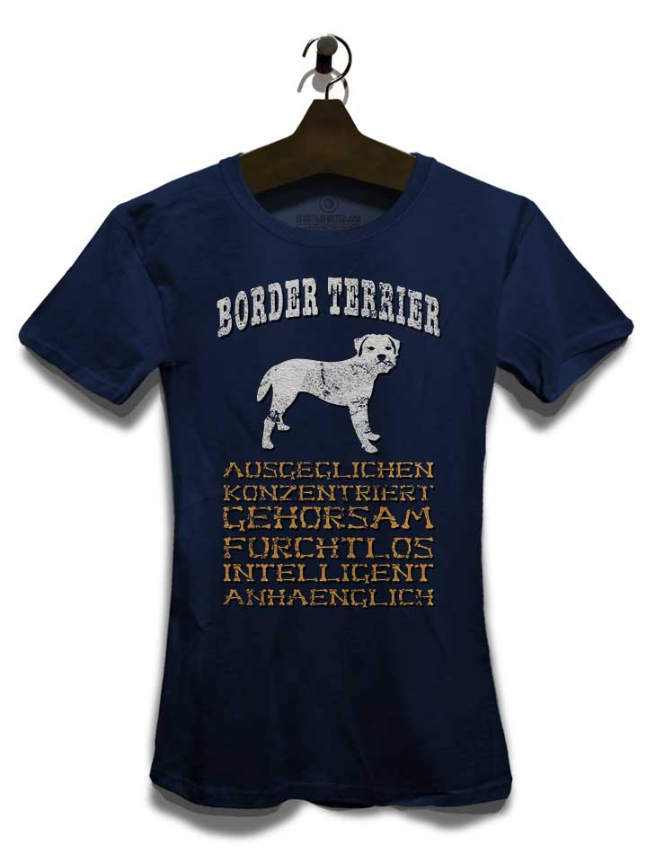 hund-border-terrier-damen-t-shirt dunkelblau 3
