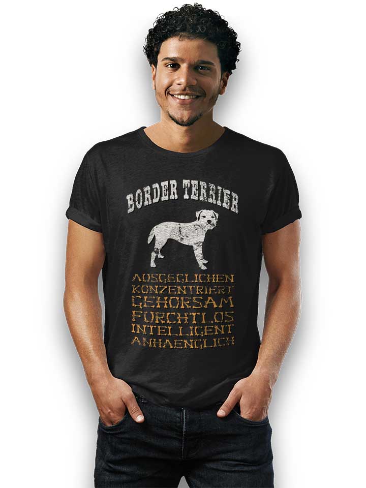 hund-border-terrier-t-shirt schwarz 2