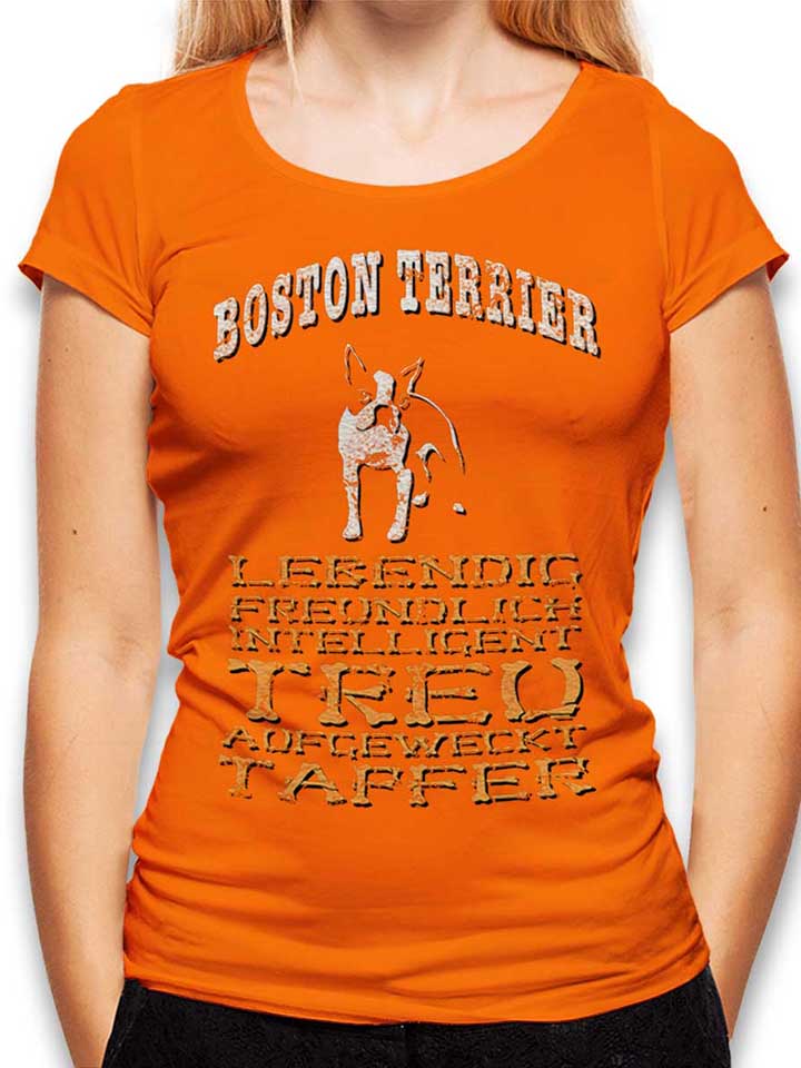 hund-boston-terrier-damen-t-shirt orange 1