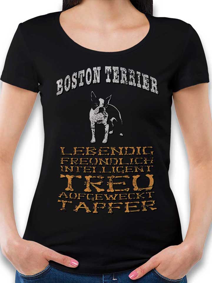 hund-boston-terrier-damen-t-shirt schwarz 1