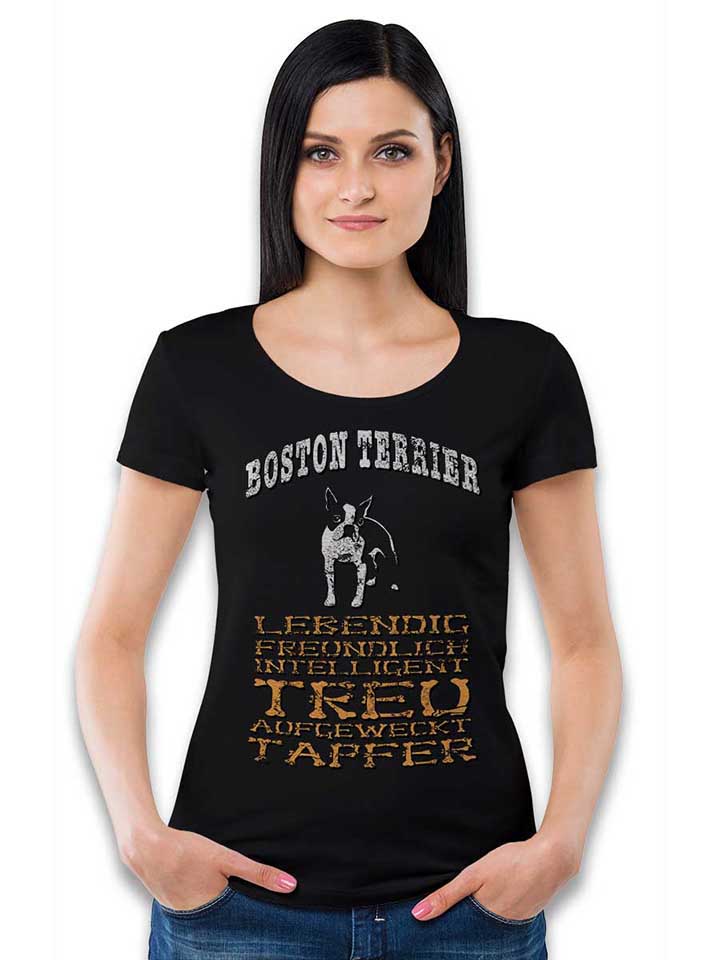 hund-boston-terrier-damen-t-shirt schwarz 2