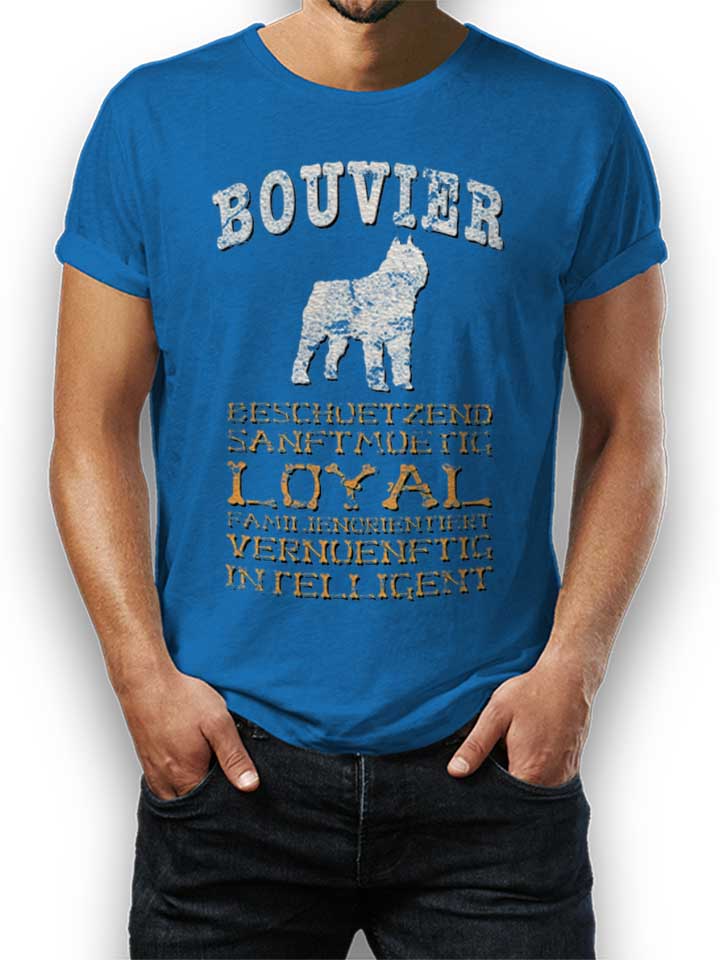 Hund Bouvier Camiseta azul-real L