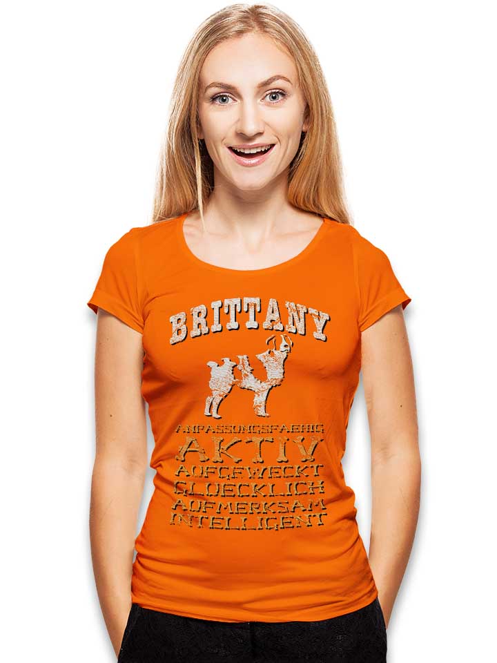 hund-brittany-damen-t-shirt orange 2