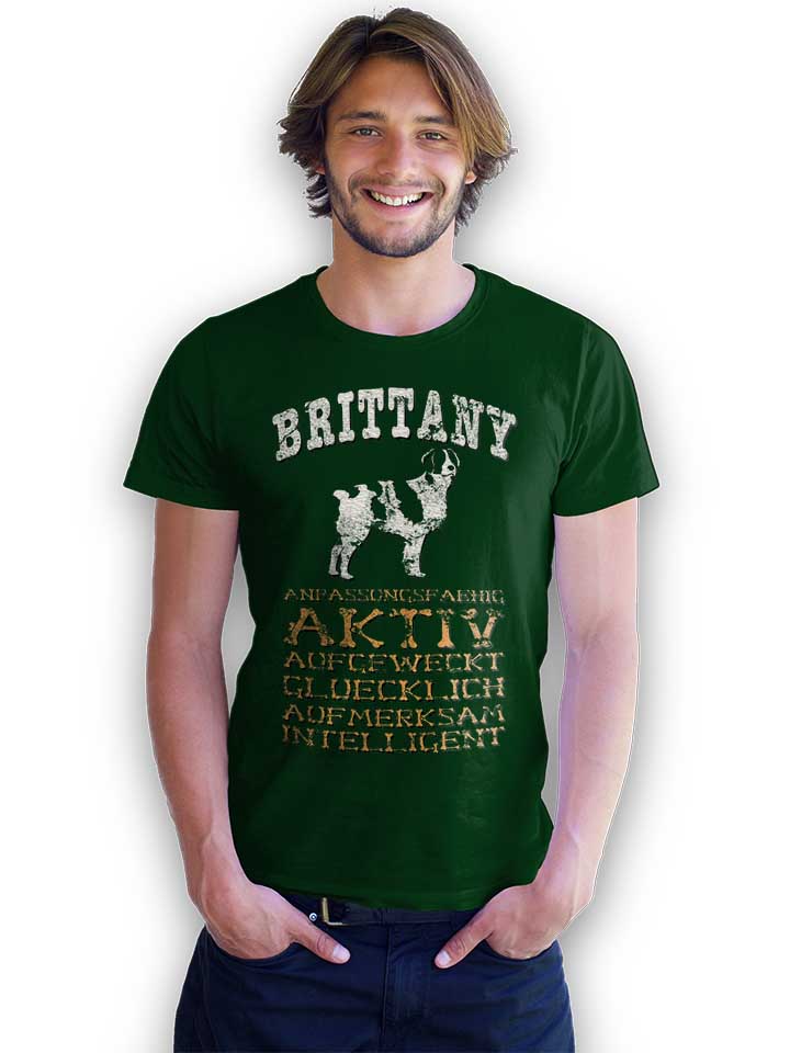 hund-brittany-t-shirt dunkelgruen 2