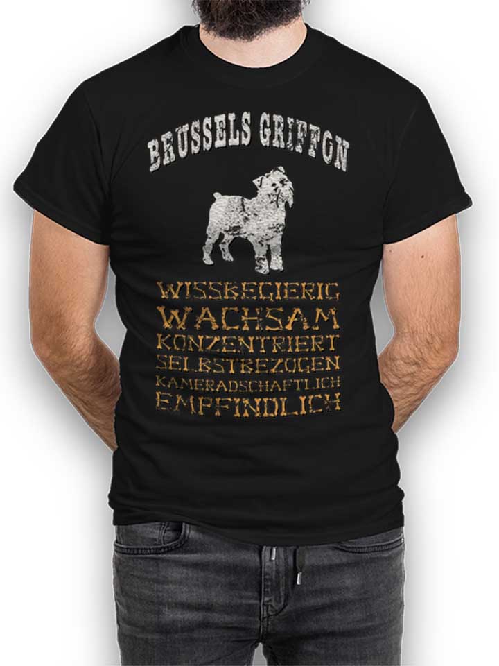 Hund Brussels Griffon T-Shirt nero L