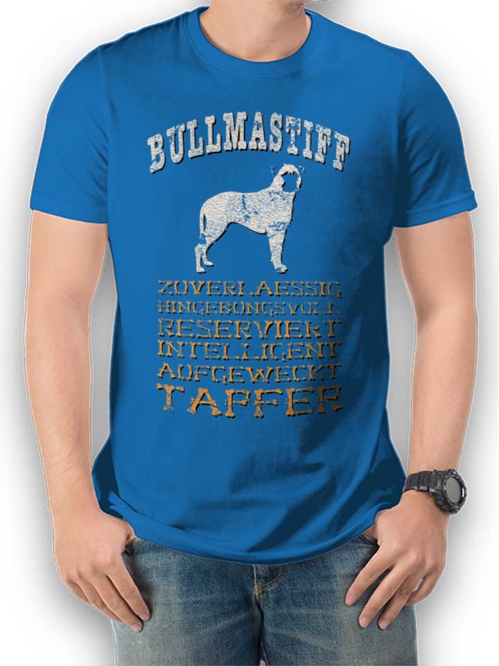 Hund Bullmastiff Camiseta azul-real L