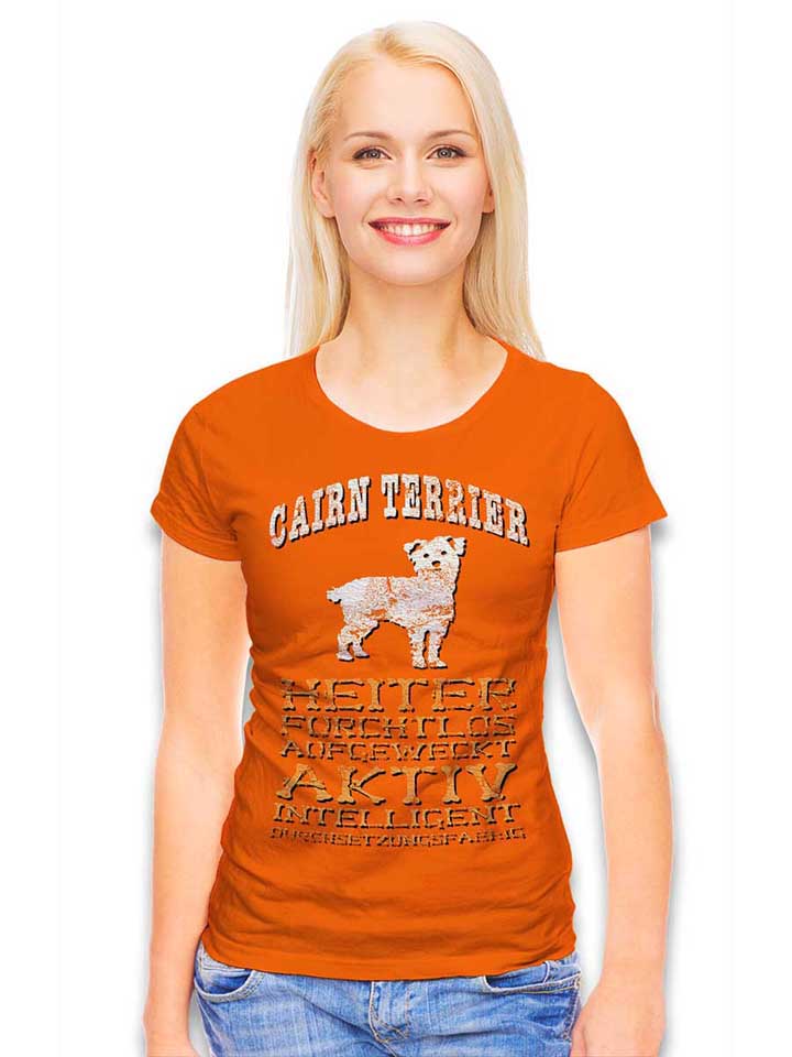 hund-cairn-terrier-damen-t-shirt orange 2