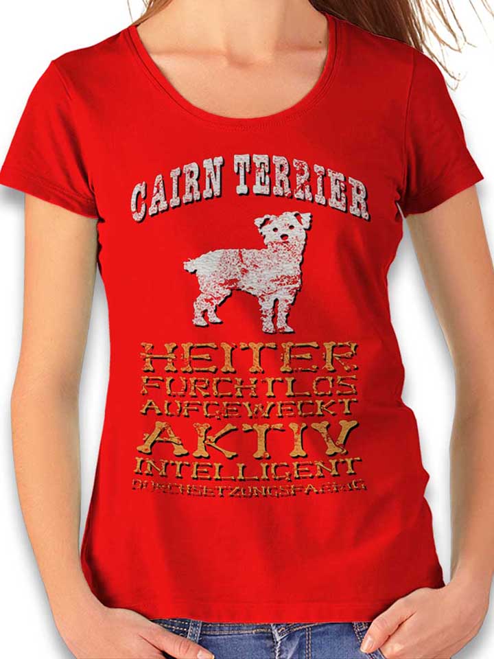 hund-cairn-terrier-damen-t-shirt rot 1