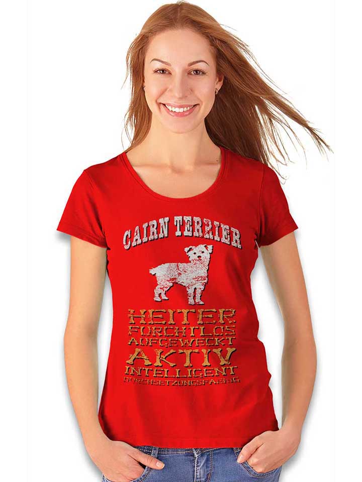 hund-cairn-terrier-damen-t-shirt rot 2