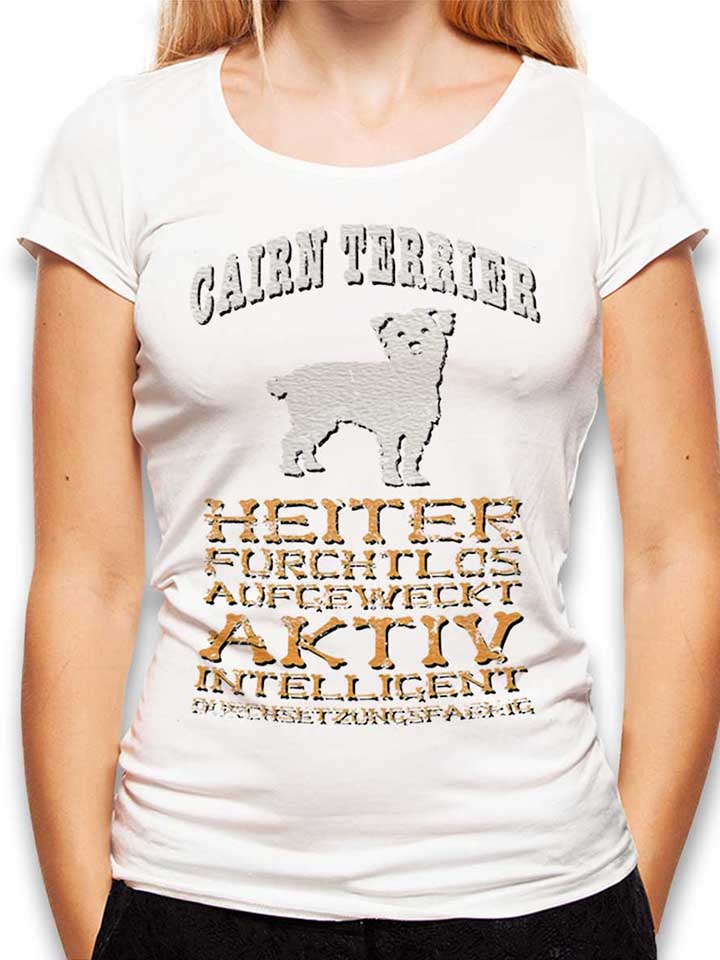 hund-cairn-terrier-damen-t-shirt weiss 1
