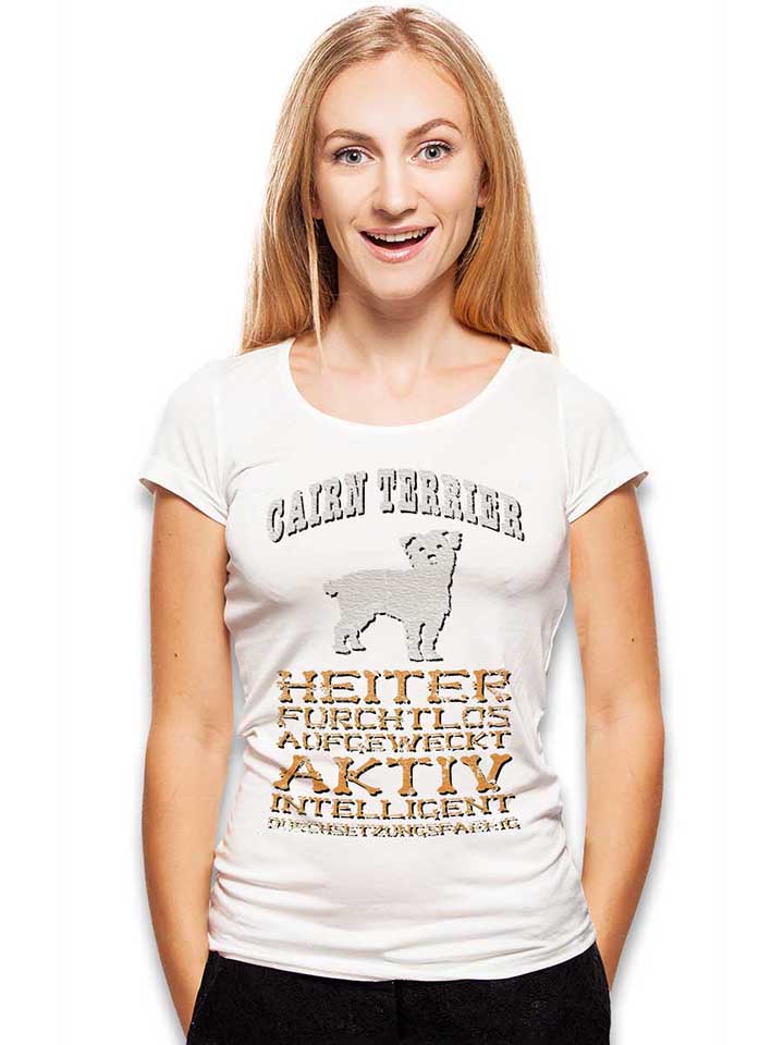 hund-cairn-terrier-damen-t-shirt weiss 2