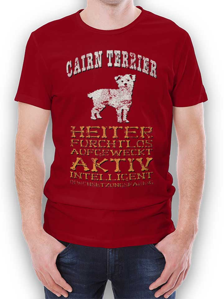 hund-cairn-terrier-t-shirt bordeaux 1