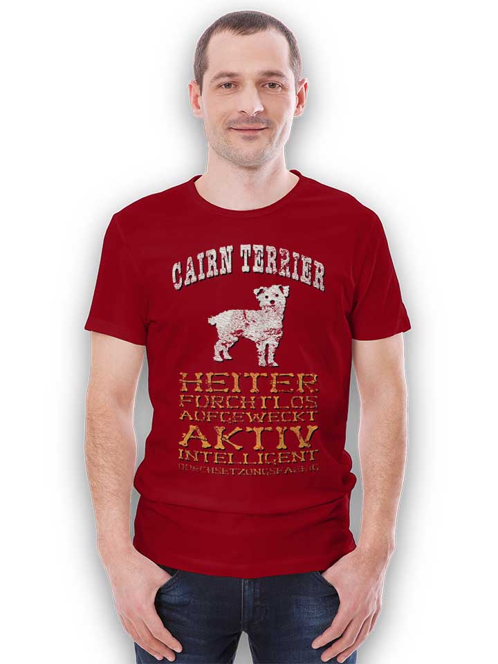 hund-cairn-terrier-t-shirt bordeaux 2