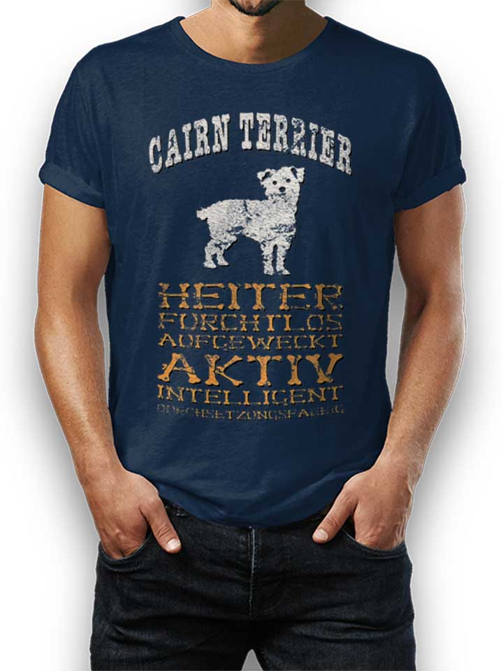 hund-cairn-terrier-t-shirt dunkelblau 1