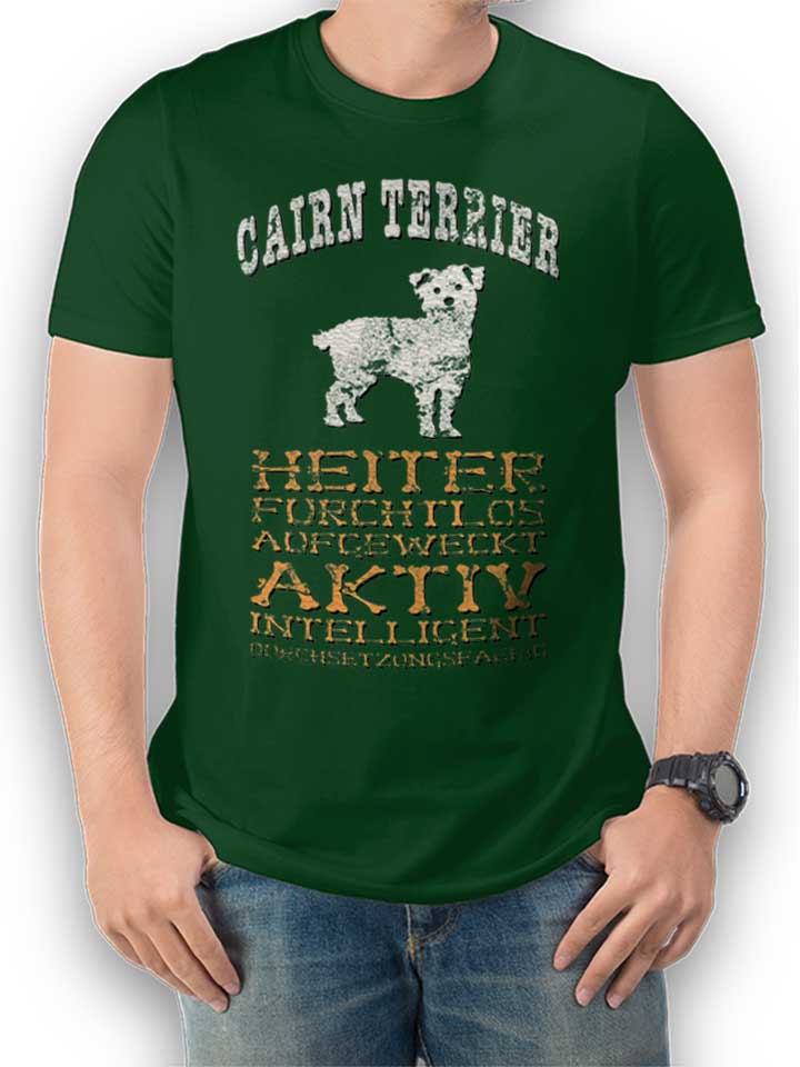 Hund Cairn Terrier T-Shirt dunkelgruen L