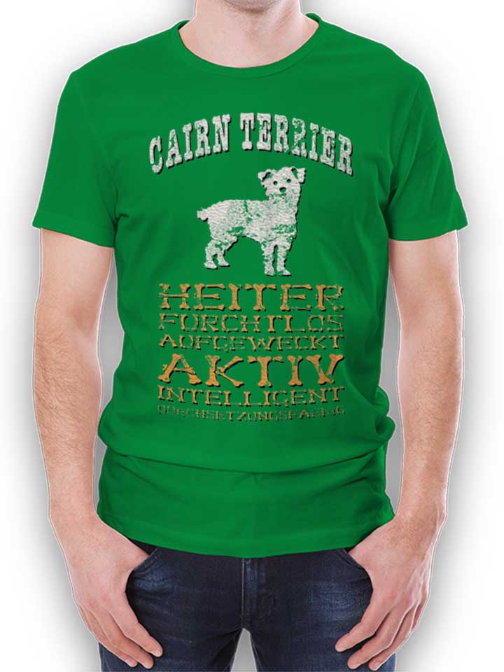 hund-cairn-terrier-t-shirt gruen 1
