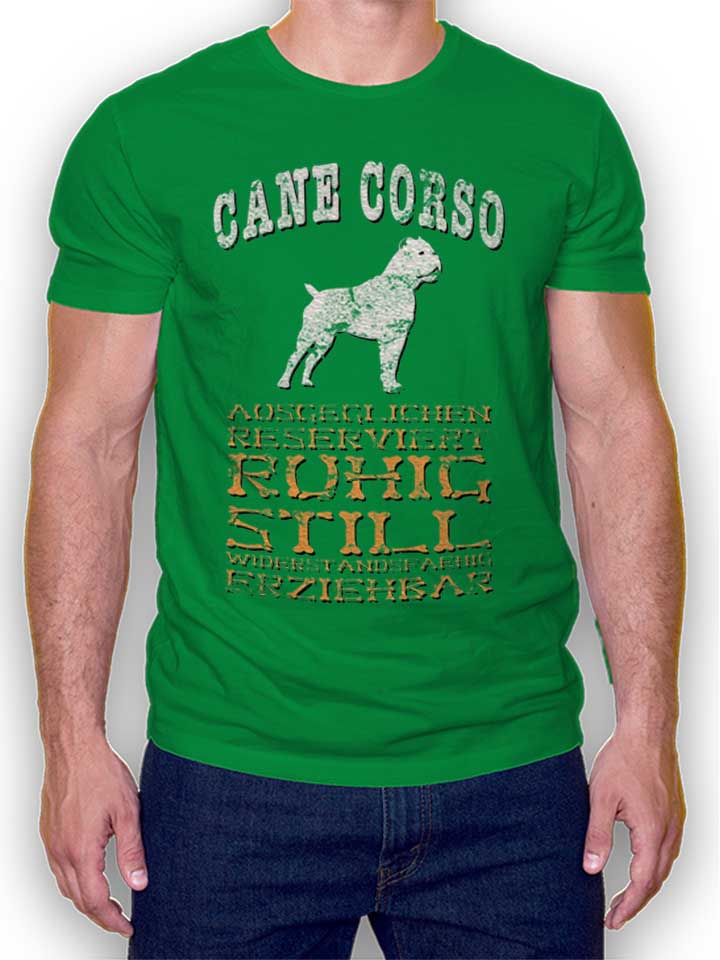 Hund Cane Corso T-Shirt gruen L