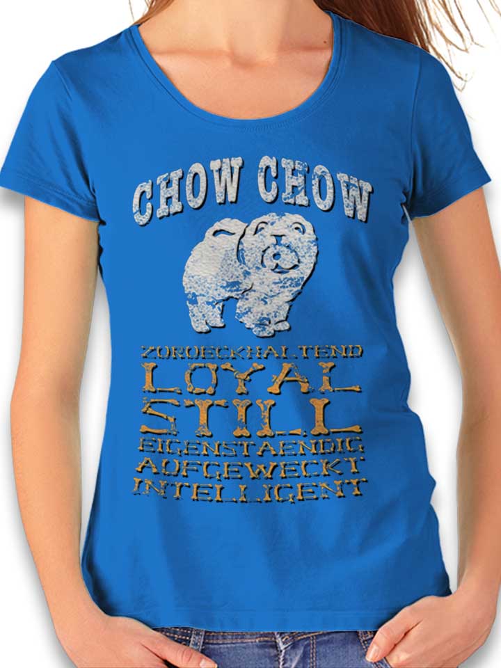 Hund Chow Chow T-Shirt Donna blu-royal L