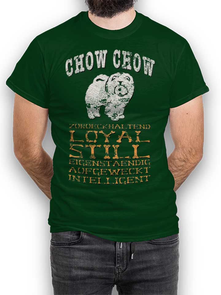 Hund Chow Chow T-Shirt dunkelgruen L