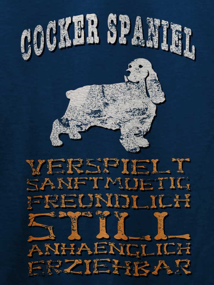 hund-cocker-spaniel-t-shirt dunkelblau 4