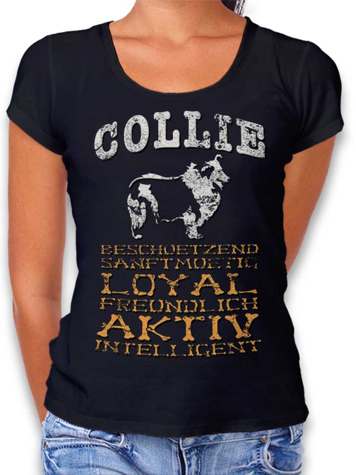 Hund Collie T-Shirt Donna nero L