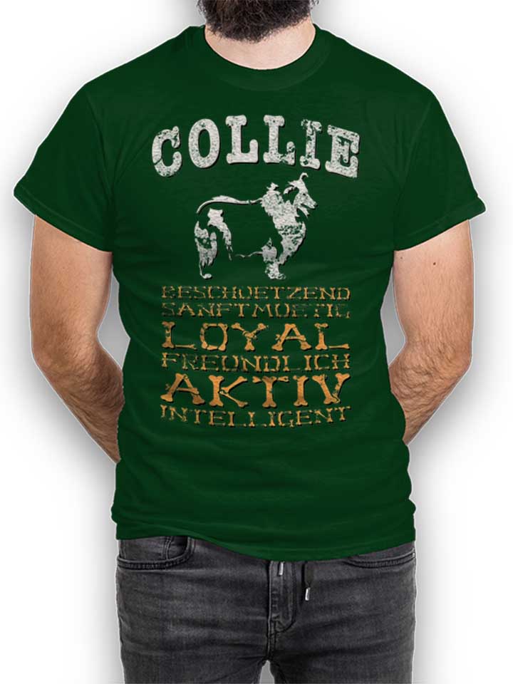Hund Collie T-Shirt verde-scuro L