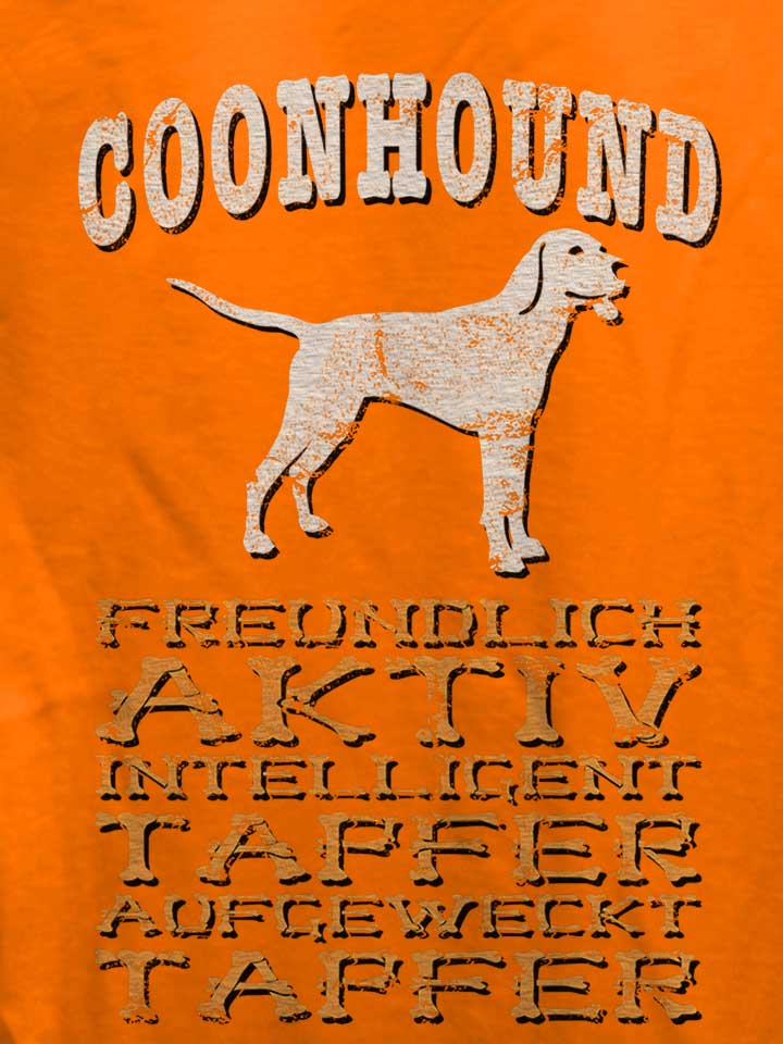 hund-coonhound-damen-t-shirt orange 4