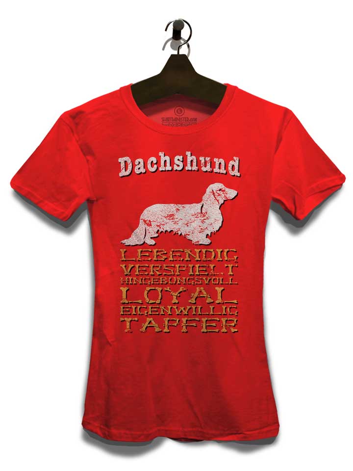 hund-dachshund-damen-t-shirt rot 3