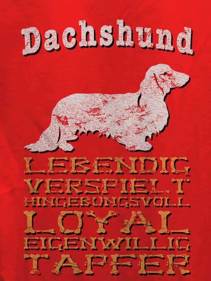 hund-dachshund-damen-t-shirt rot 4