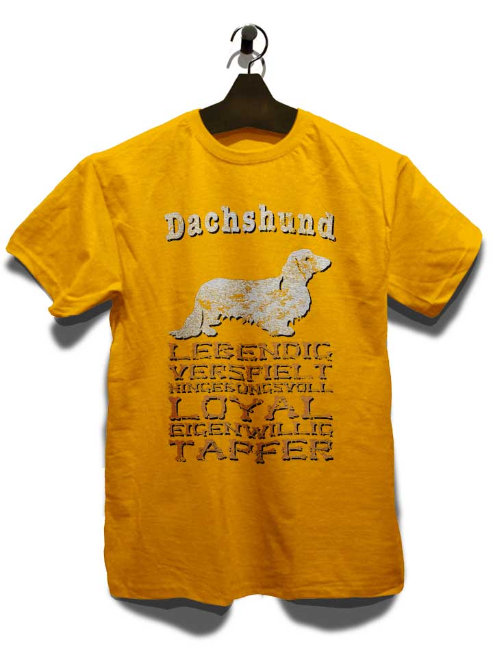 hund-dachshund-t-shirt gelb 3