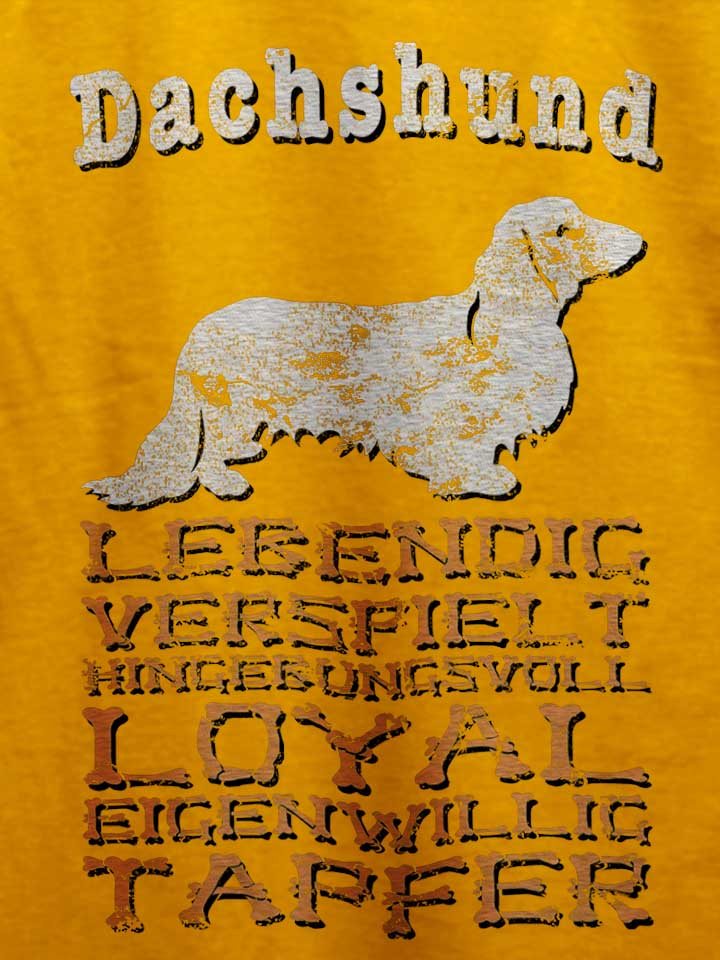 hund-dachshund-t-shirt gelb 4