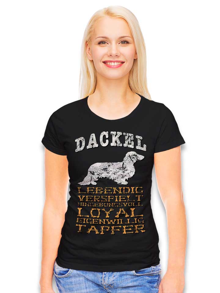 hund-dackel-damen-t-shirt schwarz 2
