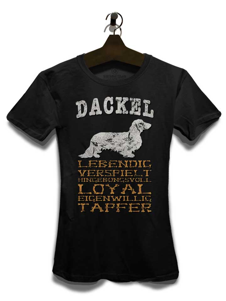 hund-dackel-damen-t-shirt schwarz 3