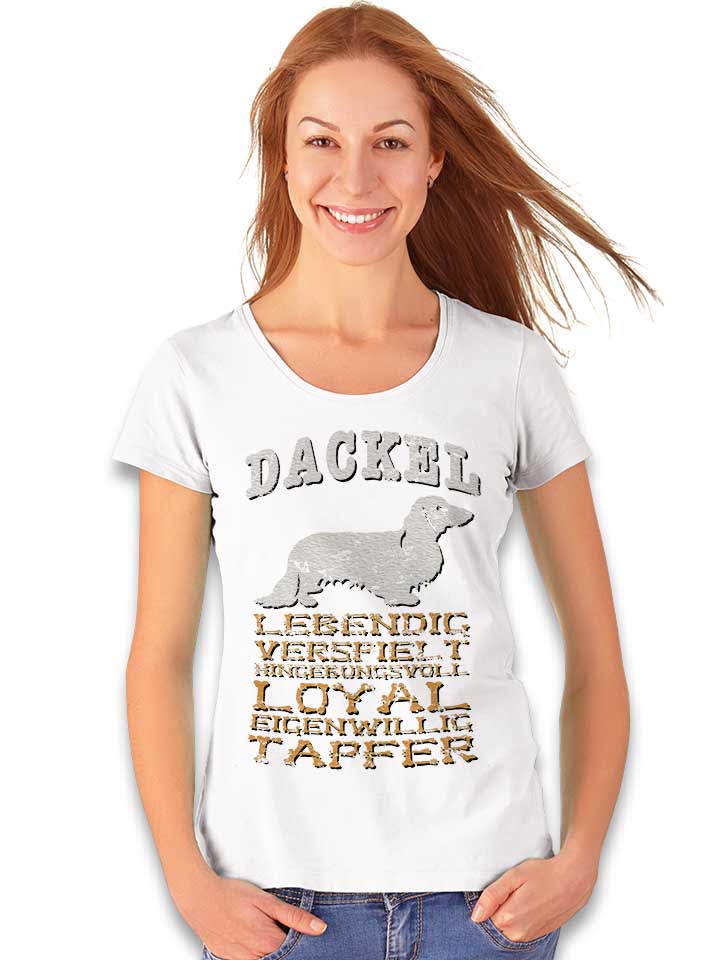 hund-dackel-damen-t-shirt weiss 2