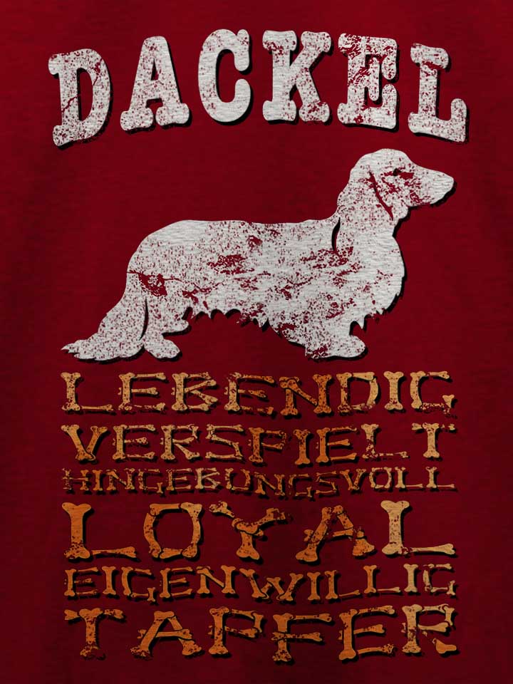 hund-dackel-t-shirt bordeaux 4