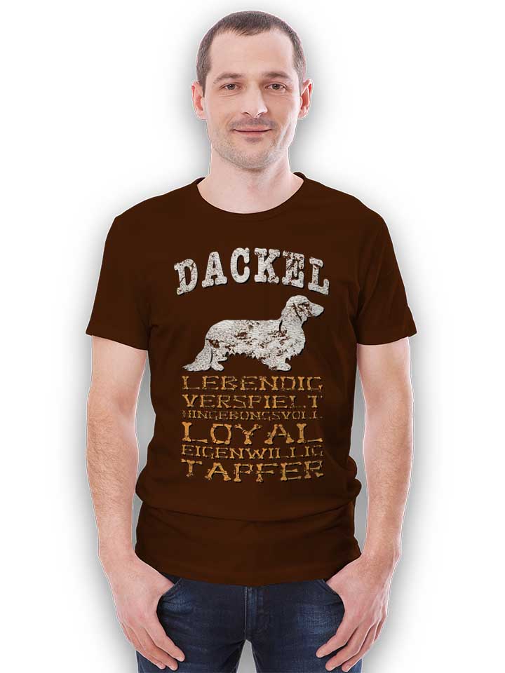 hund-dackel-t-shirt braun 2