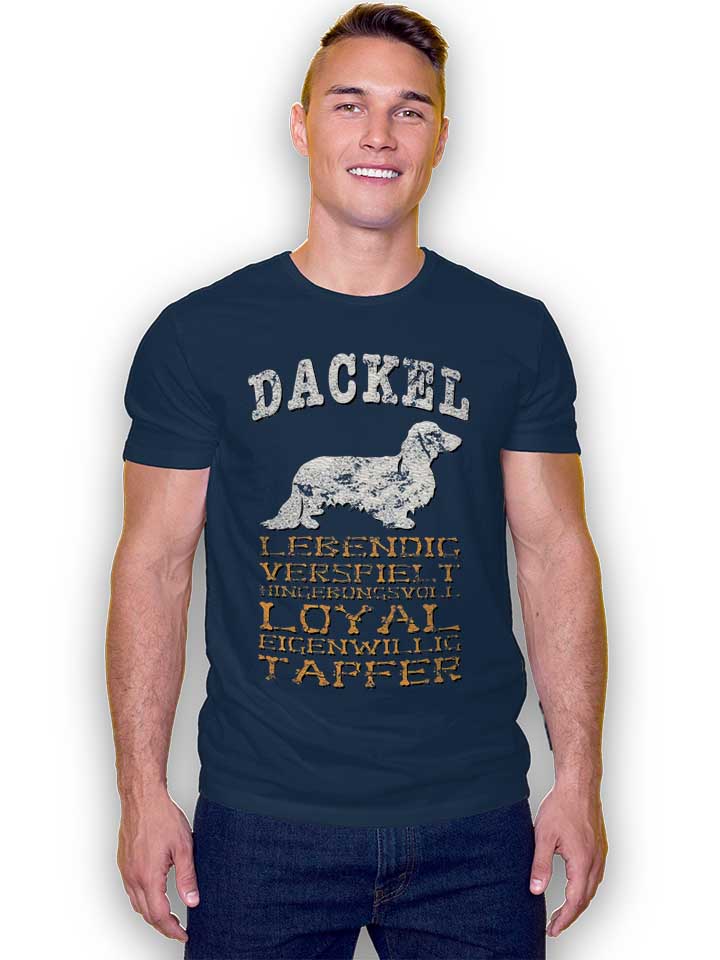 hund-dackel-t-shirt dunkelblau 2